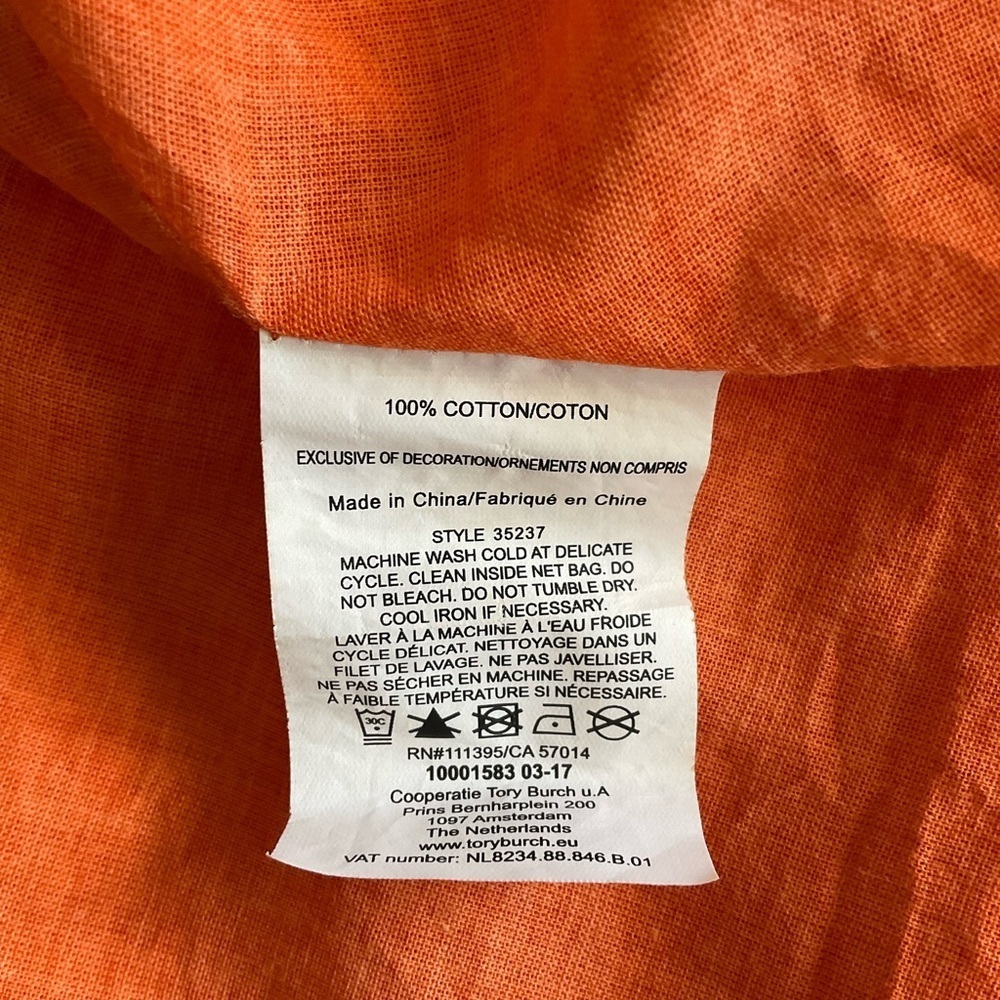 Tory Burch Orange Embellished Crop Tank Top - Picture 3 of 7